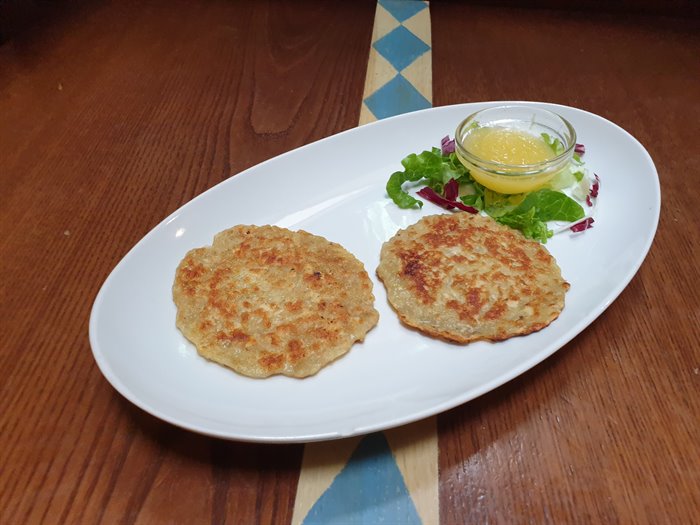 CONTORNI - Frittelle di patate e composta di mele